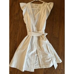 Madewell Casual Spring Summer Ruffle-Sleeve Wrap Mini Dress coquette Size XXS